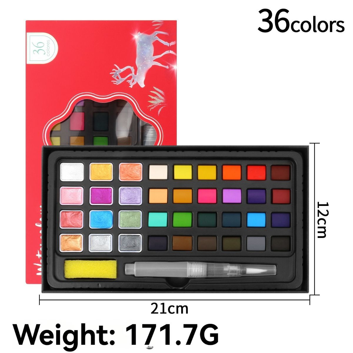 solid watercolor paint set, 24 color watercolor set, 36 color watercolor, 48 color watercolor, 88 color watercolor, watercolour paint for artists, professional watercolor pans, travel watercolour set, gift for artist, art supplies Australia - Multi-color 