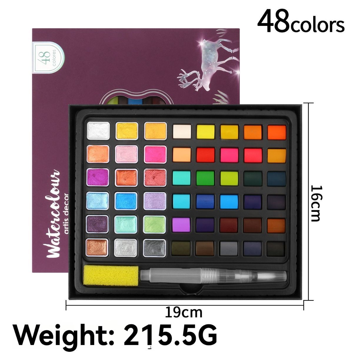 solid watercolor paint set, 24 color watercolor set, 36 color watercolor, 48 color watercolor, 88 color watercolor, watercolour paint for artists, professional watercolor pans, travel watercolour set, gift for artist, art supplies Australia - Multi-color 