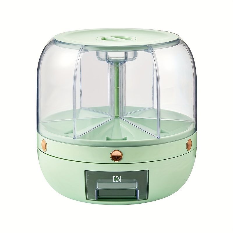 rotating storage container, large capacity grain storage, food storage box, sealed food container, kitchen organization, insect proof food storage, moisture proof food storage, airtight canister, Australian pantry - Green - Size 20L