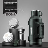 316 Stainless Steel Thermos Large Capacity Thermos Portable Thermos Flask - Green - Size 1500ml