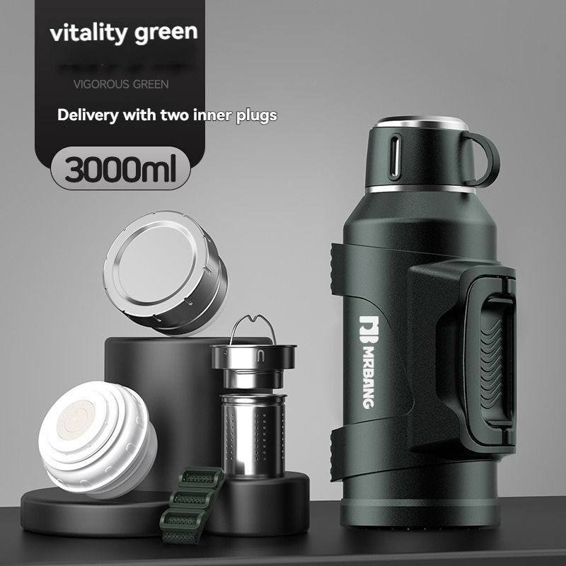 316 Stainless Steel Thermos Large Capacity Thermos Portable Thermos Flask - Green - Size 1500ml