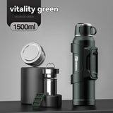 316 Stainless Steel Thermos Large Capacity Thermos Portable Thermos Flask - Green - Size 2000ml