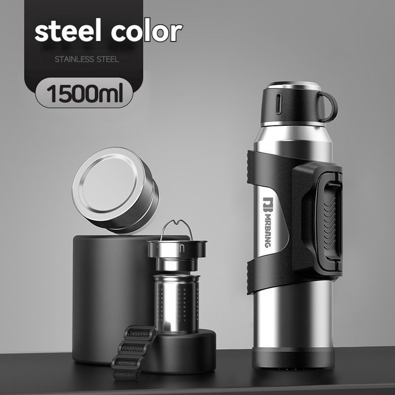 316 Stainless Steel Thermos Large Capacity Thermos Portable Thermos Flask - Silver - Size 2000ml