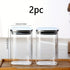 airtight storage jars, coffee bean jars, stainless steel lid, glass jars with lids, square canisters, pantry organisation, kitchen storage Australia - Clear - Size 2pcs-560ml