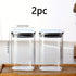 airtight storage jars, coffee bean jars, stainless steel lid, glass jars with lids, square canisters, pantry organisation, kitchen storage Australia - Clear - Size 2pcs-700ml
