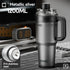 Giant Straw Tumbler Large Capacity Insulated Tumbler Ceramic Lined Cup - Metallic silver - Size 316-1200ml