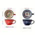 Bohemian Ceramic Cups Vibrant Floral Drinkware Hand-Painted Coffee Cups Unique - Jadeite plume - Size 400ml