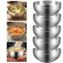 Stainless Steel Noodle Bowls Double-Layered Bowls Heat Insulation Bowls 5-Piece - Silver - Size Pack of 5 pieces