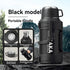 316 Stainless Steel Thermos Large Capacity Thermos Portable Thermos Flask - Black - Size 1600ml