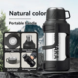 316 Stainless Steel Thermos Large Capacity Thermos Portable Thermos Flask - Silver - Size 4000ml