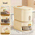 large capacity rice dispenser, measuring cup, time scale, plastic grain storage container, sealed food storage, insect proof food storage, moisture proof food storage, flour storage, pet food storage, Australian kitchen - Creamy - Size 10L
