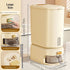 large capacity rice dispenser, measuring cup, time scale, plastic grain storage container, sealed food storage, insect proof food storage, moisture proof food storage, flour storage, pet food storage, Australian kitchen - Creamy - Size 20L
