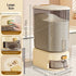 large capacity rice dispenser, measuring cup, time scale, plastic grain storage container, sealed food storage, insect proof food storage, moisture proof food storage, flour storage, pet food storage, Australian kitchen - gray and transparent - Size 20L