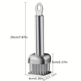 Silver White meat tenderizer, stainless steel, kitchen tool, tender meat, cooking essential, Australian kitchen, beef tenderizer, chicken tenderizer, marinating tool, kitchen gadget