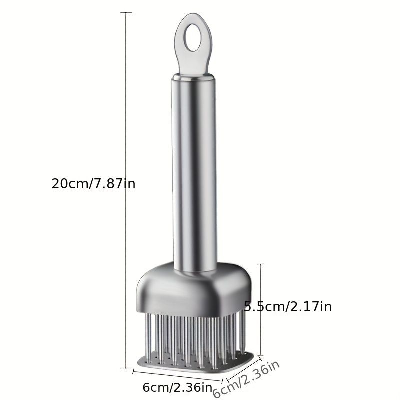 Silver White meat tenderizer, stainless steel, kitchen tool, tender meat, cooking essential, Australian kitchen, beef tenderizer, chicken tenderizer, marinating tool, kitchen gadget