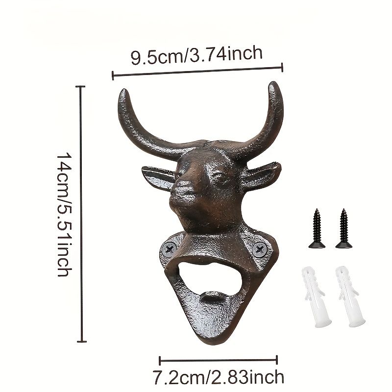 bull head bottle opener, wall mounted bottle opener, kitchen accessory, party item, durable bottle opener, Australian home decor, bar accessory, gift for beer lovers
