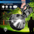 large LED searchlight, portable rechargeable flashlight, USB C camping light, multi-mode work light, emergency power bank flashlight, outdoor patrol light, Australian camping gear, battery level display flashlight - Black - Size High-end configuration