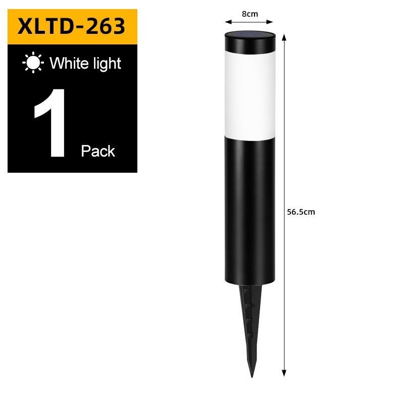 solar lawn lights, stainless steel outdoor lights, 3-LED garden lights, waterproof outdoor lights, modern outdoor lighting, cylindrical solar lights, Australian outdoor lights - Black with white light - Size 1PCS