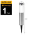 solar lawn lights, stainless steel outdoor lights, 3-LED garden lights, waterproof outdoor lights, modern outdoor lighting, cylindrical solar lights, Australian outdoor lights - Silver - toned warm light - Size 2PCS