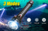 LED diving flashlight, high-lumen flashlight, 26650 battery flashlight, professional diving flashlight, multi-mode flashlight, anti-slip flashlight, underwater torch, outdoor lighting, Australia - Black - Size 黄光
