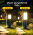Solar Lawn Lights Stainless Steel Outdoor Lights 3-LED Garden Lights Waterproof - Black warm light - Size 2PCS