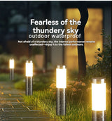 Solar Lawn Lights Stainless Steel Outdoor Lights 3-LED Garden Lights Waterproof - Black with white light - Size 1PCS