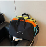 Dopamine Color-Blocking Bag Large Capacity Travel Bag Travel Accessories - Black - Size 25L