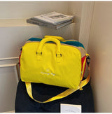 Dopamine Color-Blocking Bag Large Capacity Travel Bag Travel Accessories - Yellow - Size 25L
