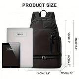Travel Backpack Shoe Compartment Durable Backpack Travel Accessories Carry-On - Black - Size Regular