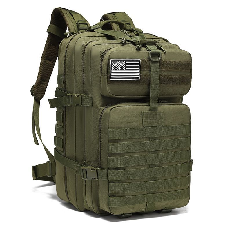 Tactical Backpack Travel Backpack Outdoor Backpack Durable Backpack Organized - army green - Size Routine 45L