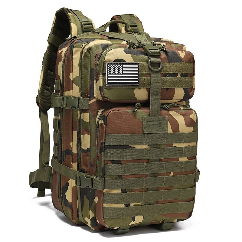 Tactical Backpack Travel Backpack Outdoor Backpack Durable Backpack Organized - Jungle camouflage - Size Routine 45L