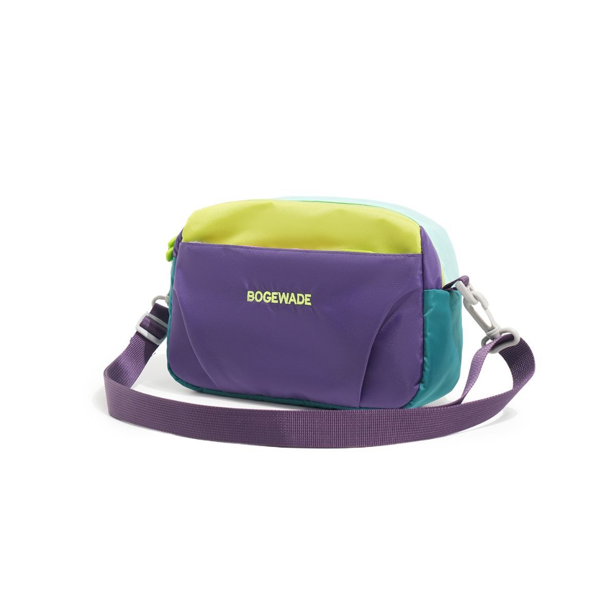 Dopamine Color-Blocked Cross-Body Bag Travel Bag Trendy Bag Color-Blocking - Purple - Size routine