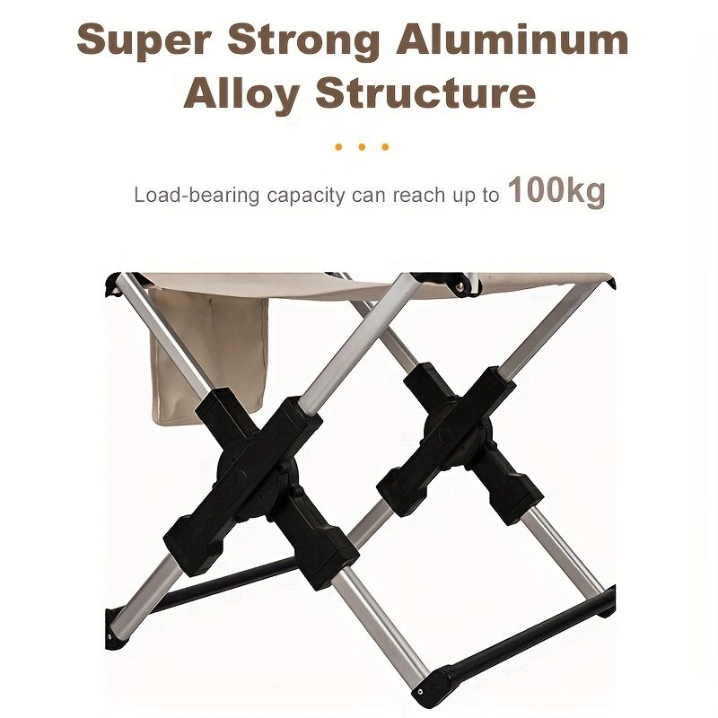 Folding camping chair, portable outdoor seat, camping furniture, lightweight folding chair, comes with carrying bag, Australian outdoor gear - black
