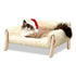 cat sofa bed, faux-fur cat bed, checkered pet bed, warm pet bed, washable pet bed, wooden cat bed, small dog bed, Australian pet bed - Beige - Size L