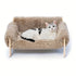 cat sofa bed, faux-fur cat bed, checkered pet bed, warm pet bed, washable pet bed, wooden cat bed, small dog bed, Australian pet bed - Brown - Size L