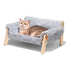 cat sofa bed, faux-fur cat bed, checkered pet bed, warm pet bed, washable pet bed, wooden cat bed, small dog bed, Australian pet bed - Gray - Size L