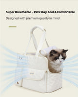 Gray White cat carrier bag, cat transportation, quilted cat carrier, cat travel, pet care, cat supplies, Australian pet carrier, cat travel bag