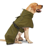 Dog Coat Warm-Lined Waterproof Medium-Large Dog Reflective Dog Coat Winter Dog - Dark Green - Size S-11-15kg