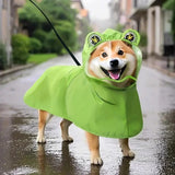 Dog Raincoat Shiba Inu Raincoat Corgi Raincoat Frog-Themed Dog Clothing - Green - Size L-15-17kg