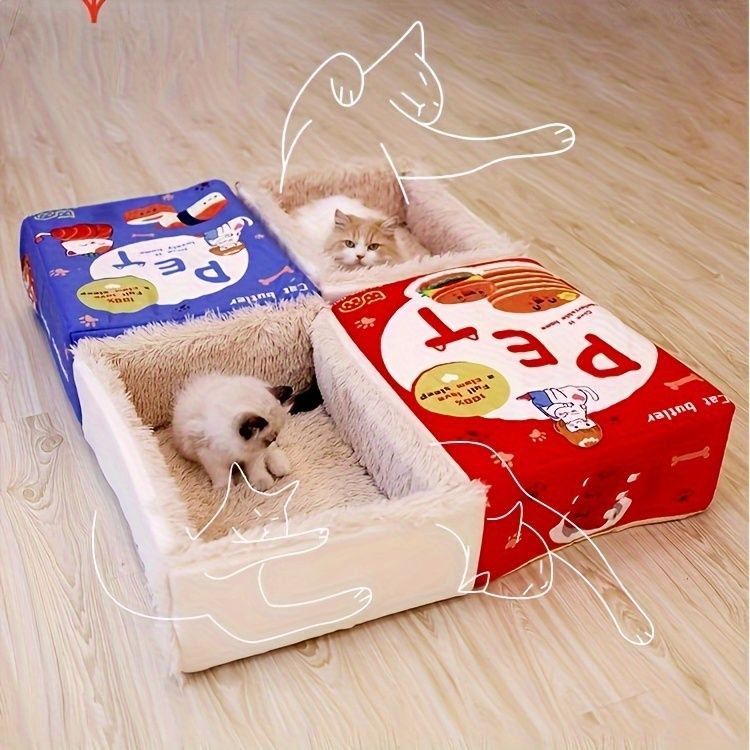 cat bed, sushi - themed, pet habitat, high - quality, value for money -red