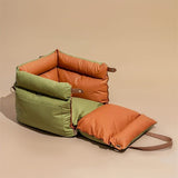 Green Blue Black car dog seat, dog travel, pet car accessories, dog safety in car, Australian pet products, dog car seat, portable dog bed, road trip with dog