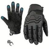 Men'S Full-Finger Gloves Tactical Gloves Touchscreen Gloves MTB Gloves Hiking - Black - Size M