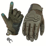 Men'S Full-Finger Gloves Tactical Gloves Touchscreen Gloves MTB Gloves Hiking - Green - Size M