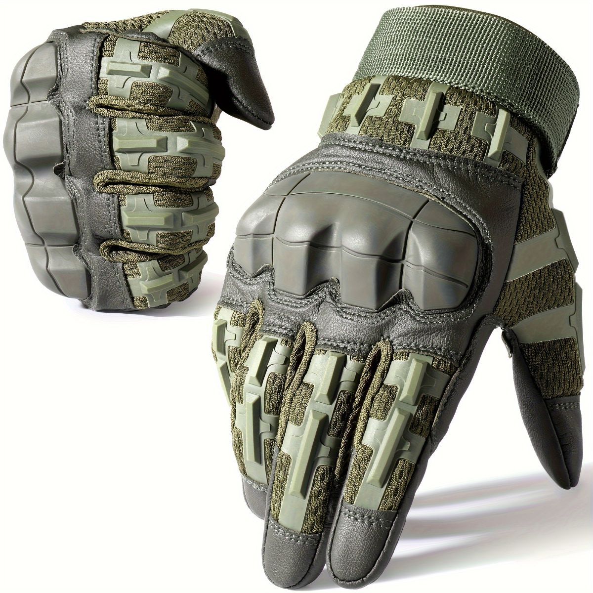 Cycling Gloves All-Round Protection Gloves Durable Cycling Gloves Ergonomic - Green - Size L