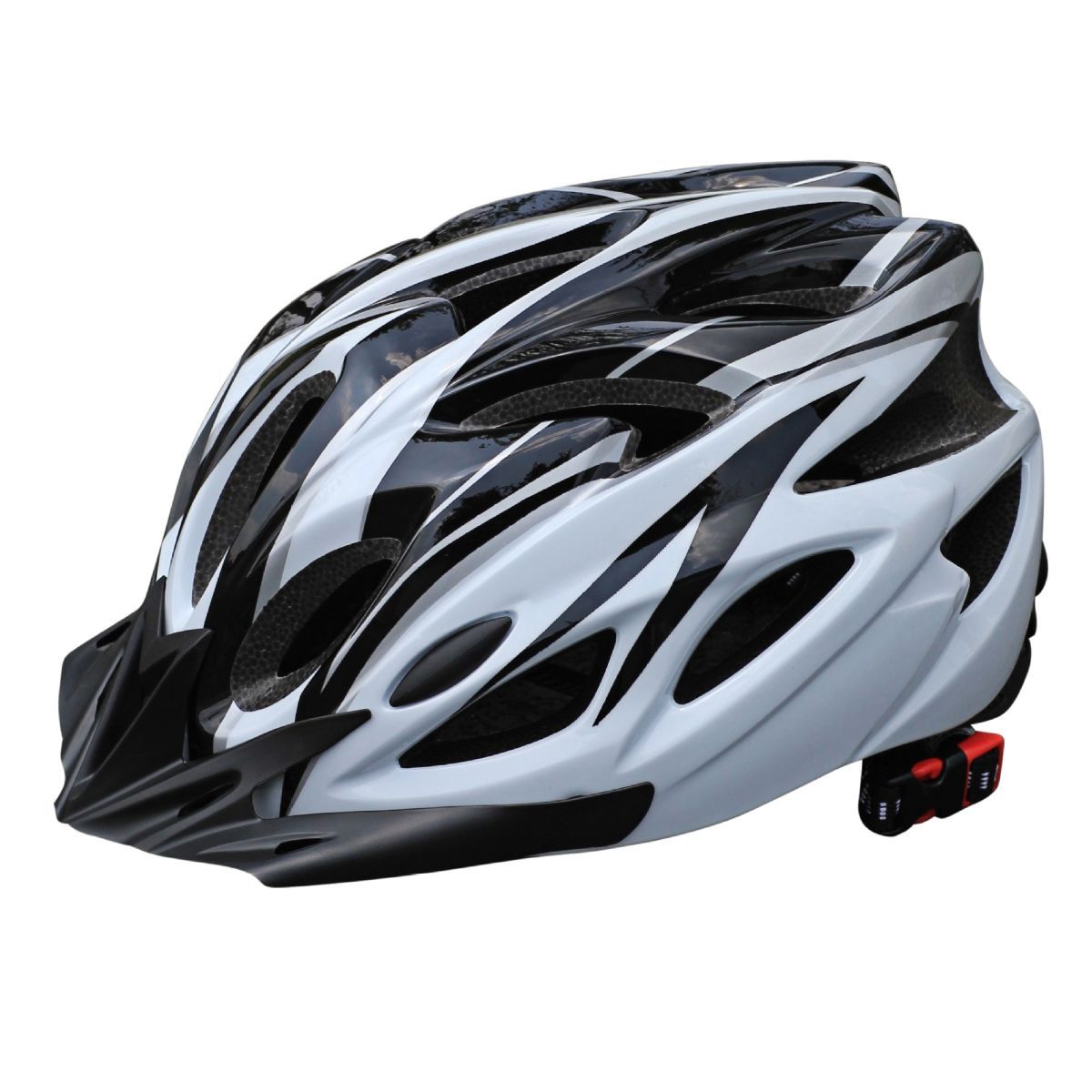 Mountain Bike Helmet Ultra-Breathable Cycling Helmet Integrated Helmet - black and white - Size L59-61CM