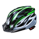 Mountain Bike Helmet Ultra-Breathable Cycling Helmet Integrated Helmet - black, white and green - Size L59-61CM