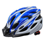 Mountain Bike Helmet Ultra-Breathable Cycling Helmet Integrated Helmet - blue and white - Size L59-61CM