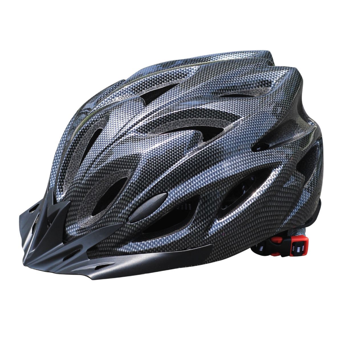 Mountain Bike Helmet Ultra-Breathable Cycling Helmet Integrated Helmet - Carbon - grain Black - Size L59-61CM