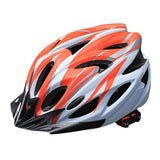 Mountain Bike Helmet Ultra-Breathable Cycling Helmet Integrated Helmet - Orange and white - Size L59-61CM