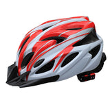 Mountain Bike Helmet Ultra-Breathable Cycling Helmet Integrated Helmet - red and white - Size L59-61CM